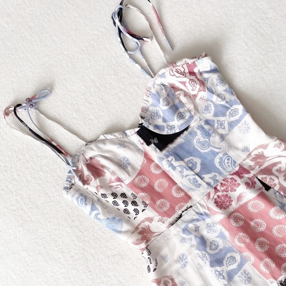 Aritzia Patchwork Mini Dress - Pink, Blue, Black - Picture 5 of 13